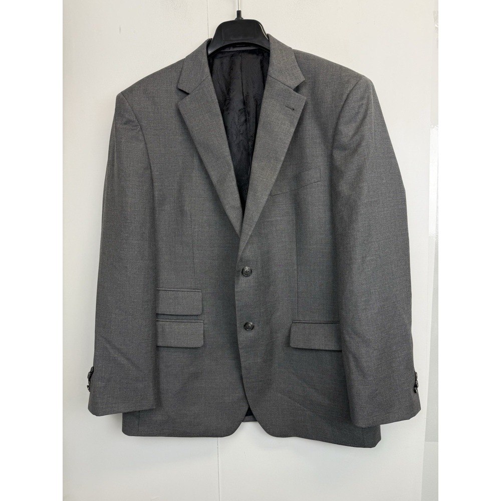 Joseph Abboud Mens Size 44R Gray Wool Sharkskin Blazer Sport Coat Paisley Lining